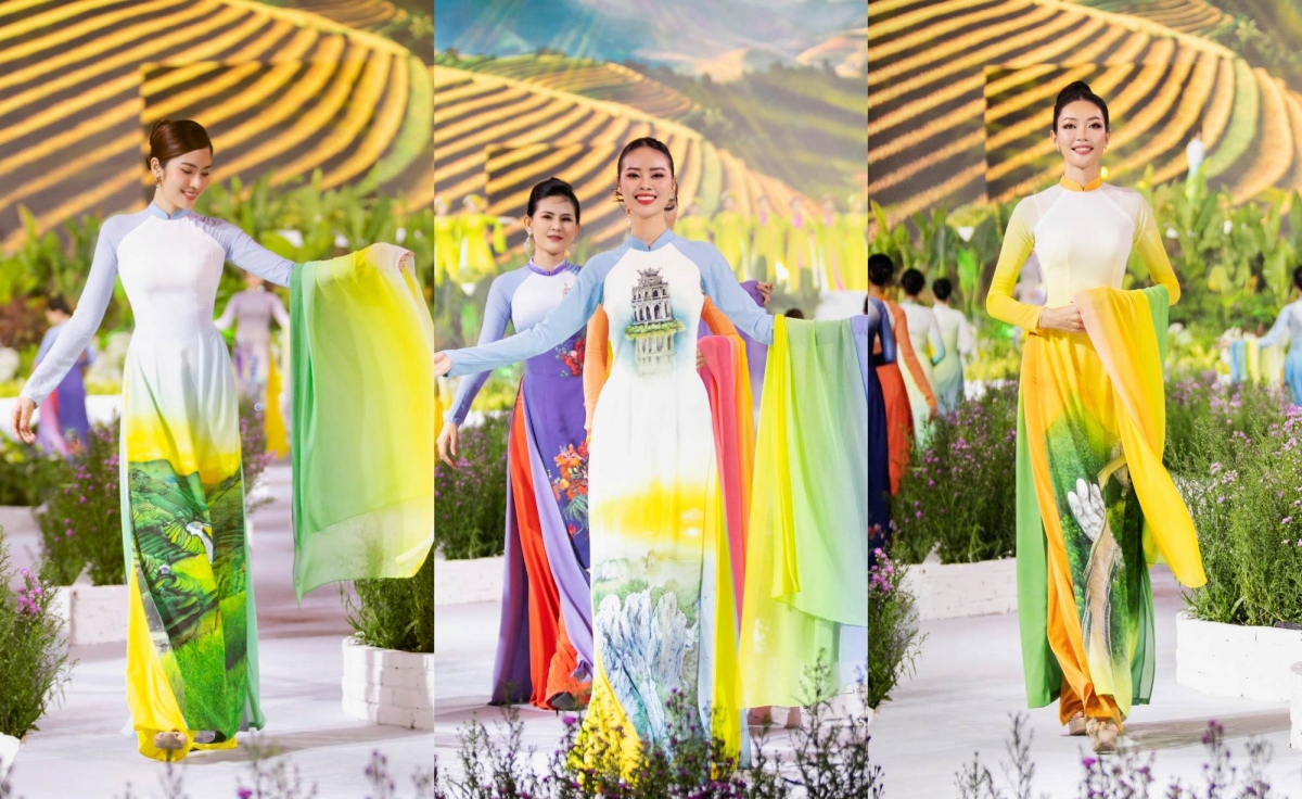 nghe nhan trung Dinh dua danh thang viet nam len ao dai lua hinh anh 2