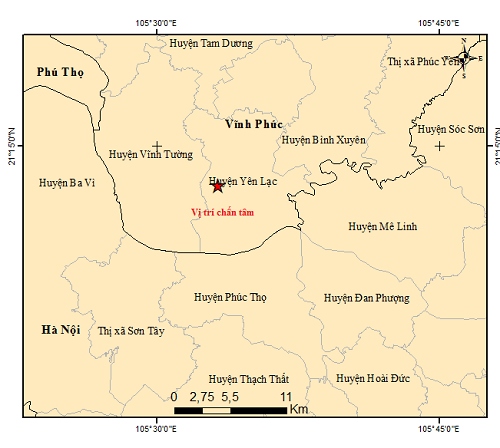 Dong dat 3,2 do richter xay ra tai vinh phuc hinh anh 1