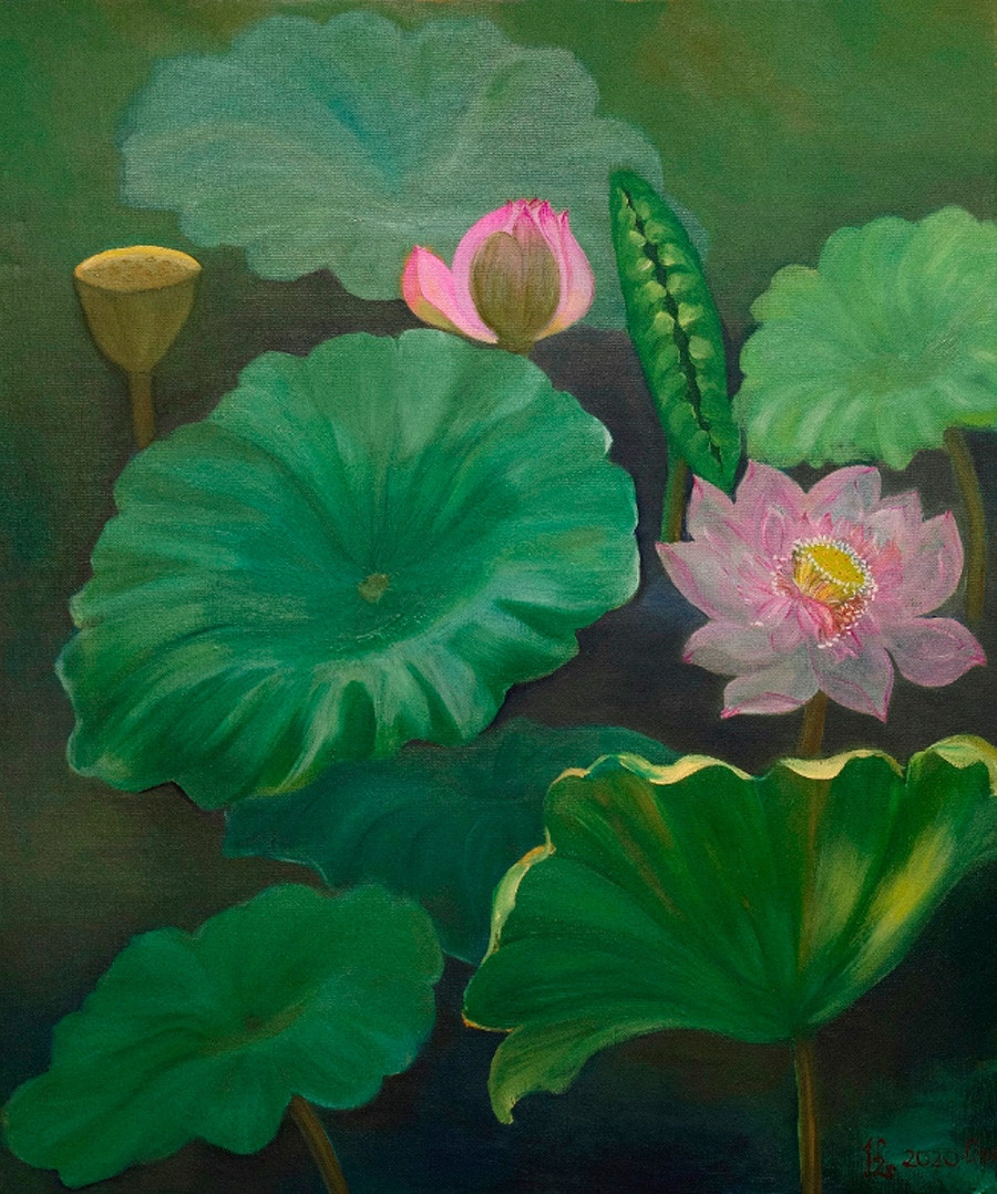 hanoi to host painting exhibition featuring vietnamese lotus flowers picture 2