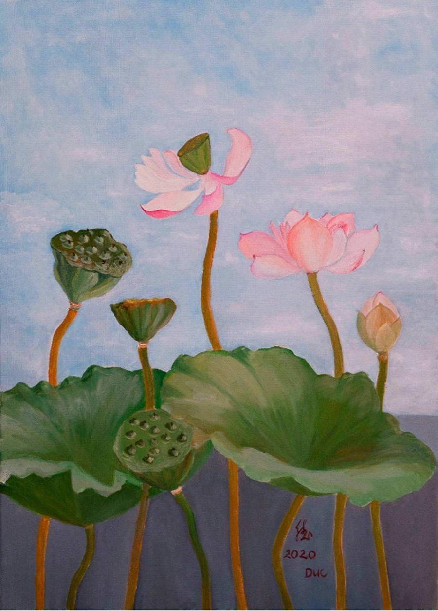 hanoi to host painting exhibition featuring vietnamese lotus flowers picture 9