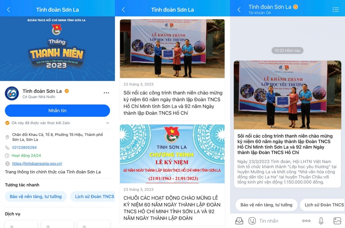 gan 400 trang zalo duoc tinh doan son la dong loat trien khai hinh anh 2