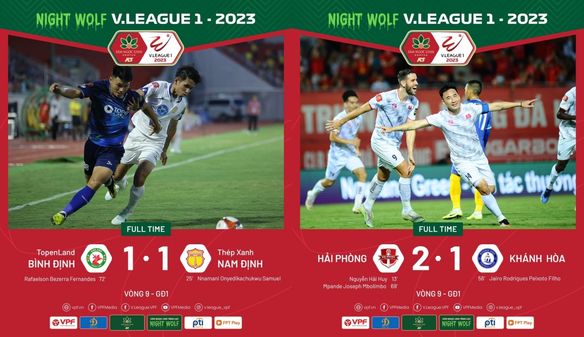 ket qua v-league 2023 cahn va hai phong thang tran, binh Dinh hoa nam Dinh hinh anh 3