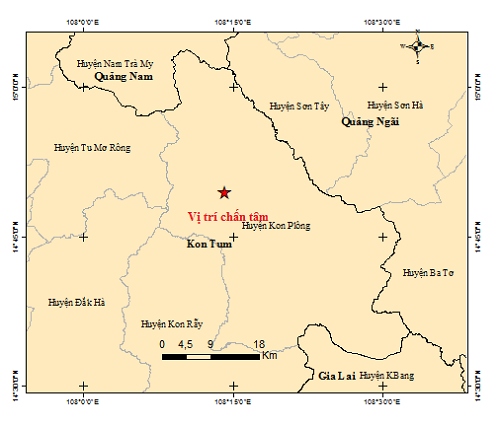 Kon Tum struck by 12 consecutive tremors in five days