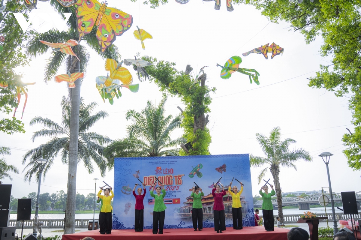 colourful kites fly high over hue sky picture 1