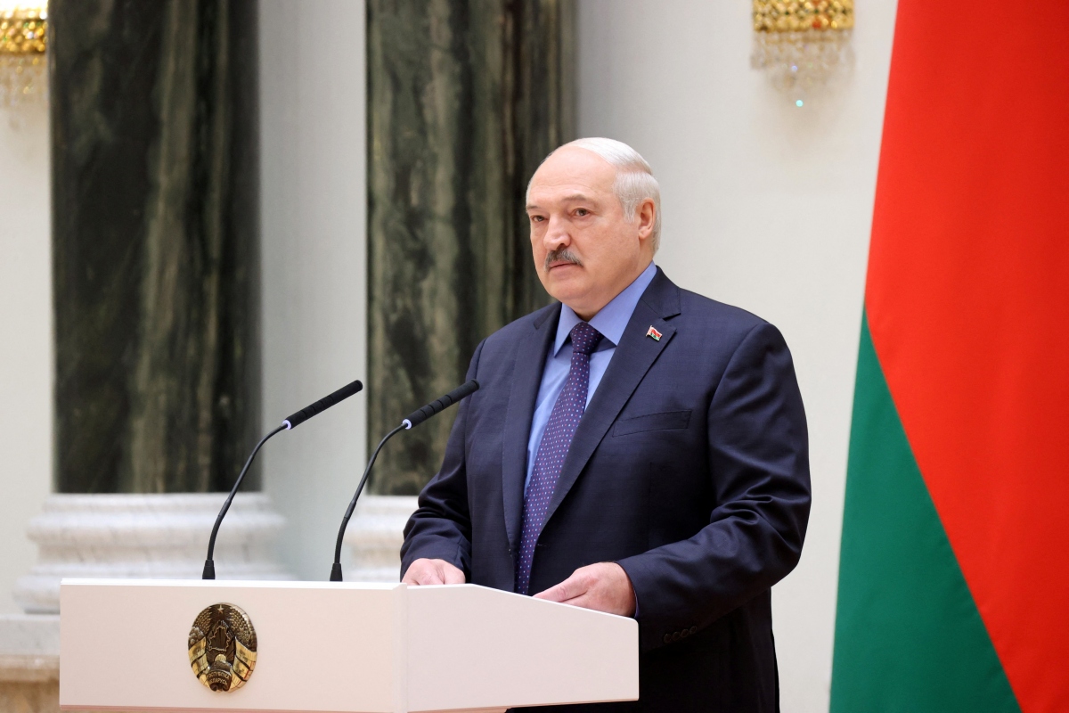 Tổng thống Belarus phát biểu trước các quân nhân ở Minsk ngày 27/6/2023, kể về quá trình hòa giải chấm dứt cuộc nổi loạn của Wagner. Ảnh: Reuters

