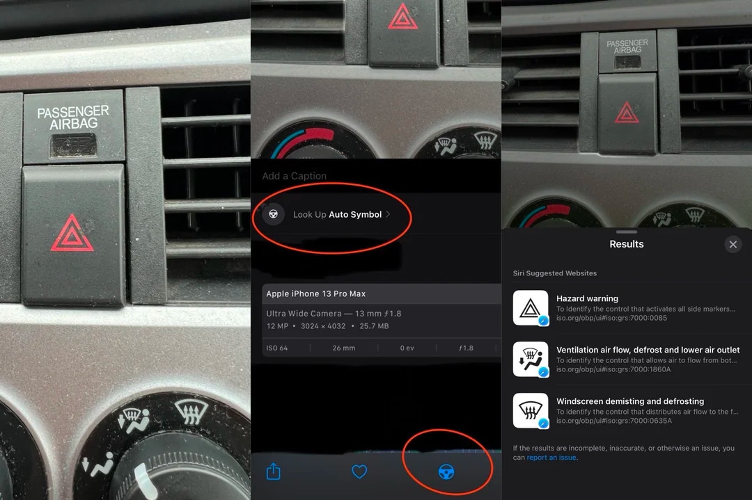 iOS 17 giúp giải mã các ký hiệu đặc biệt trên ô tô