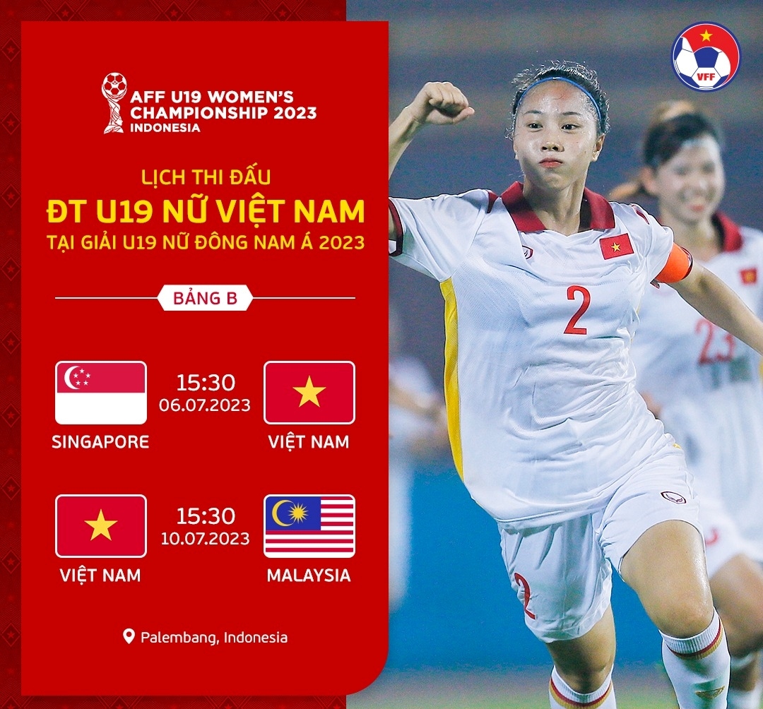 lich thi dau u19 nu viet nam tai u19 nu Dong nam A 2023 mo ve chuc vo dich hinh anh 1