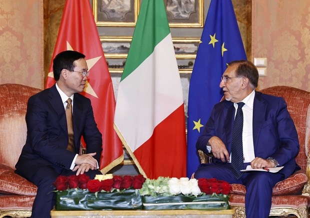 president vo van thuong meets with italian senate president picture 1