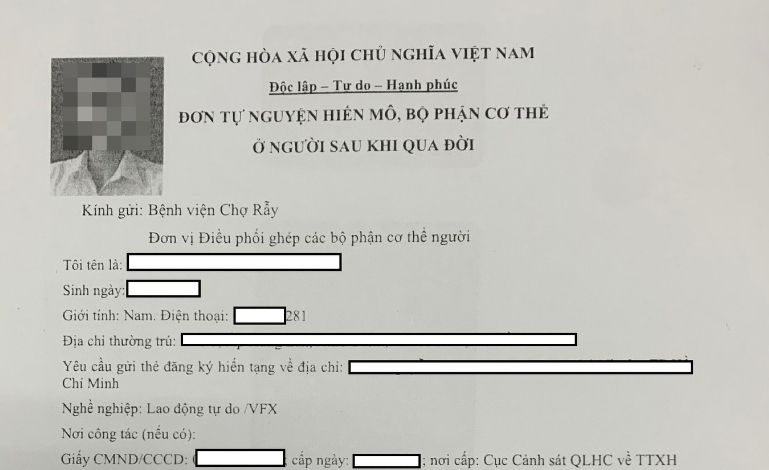 Bệnh viện Chợ Rẫy cảnh báo việc tốn 500.000 đồng đăng ký hiến tạng