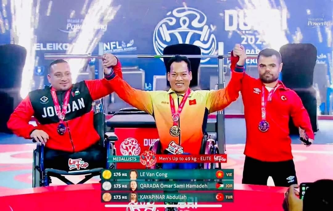 Van Cong brings home gold from World Para Powerlifting Championships