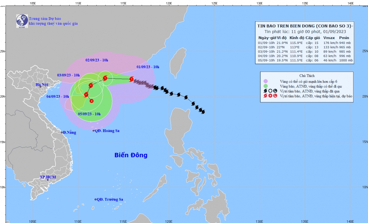 Bão số 3 có khả năng đổi hướng và tiếp tục suy giảm
