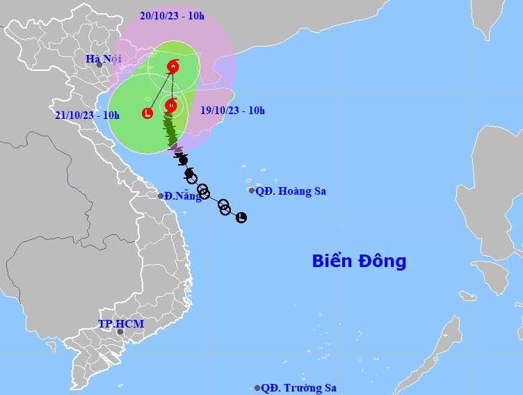 Bão số 5 đang di chuyển theo chậm theo hướng Bắc