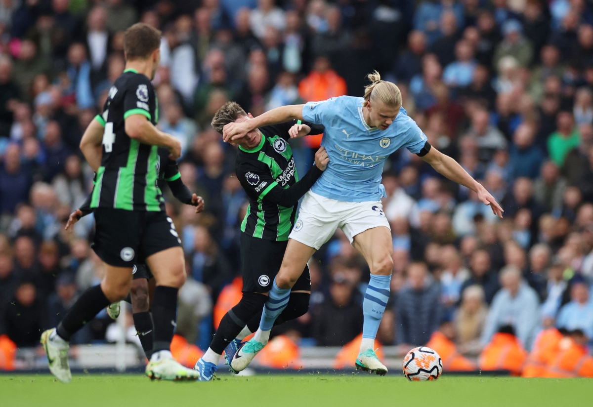 Haaland ghi bàn, Man City thắng nhọc Brighton