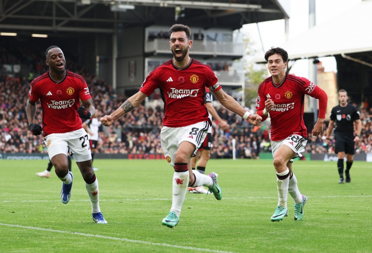 Bruno ghi bàn phút 90, MU thắng nghẹt thở Fulham ở vòng 11 Ngoại hạng Anh