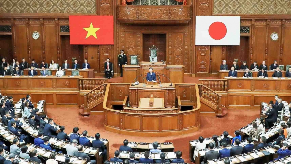 vietnamese president delivers speech at japanese national diet picture 1 vietnamese president delivers speech at japanese national diet picture 1