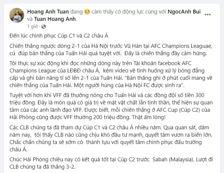 hlv hoang anh tuan xuc dong voi thang loi lich su cua ha noi fc hinh anh 2