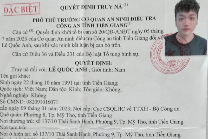 truy na dac biet bi can le quoc anh hinh anh 1