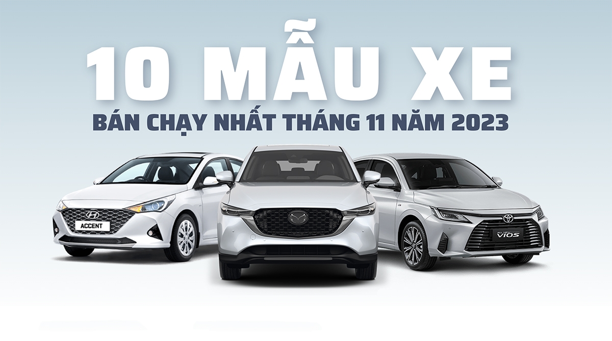 Top 10 mẫu xe bán chạy nhất tháng 11: Xe Nhật áp đảo, Toyota đóng góp 3 cái tên