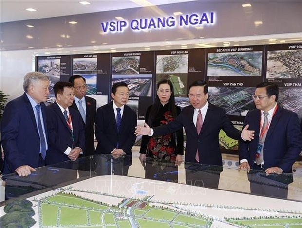 president attends ceremony marking quang ngai vsip s 10th anniversary picture 1