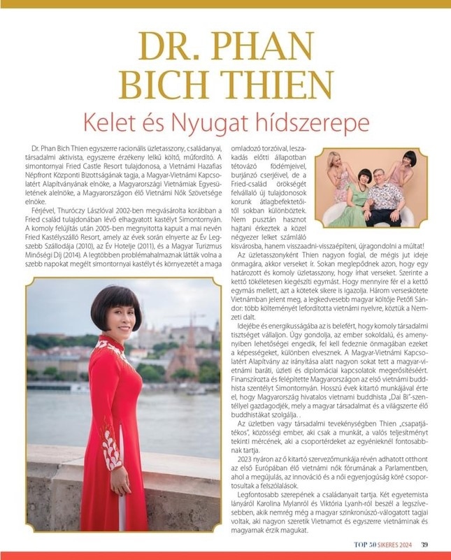 vietnamese citizen named among top 50 successful women hungarian magazine picture 2