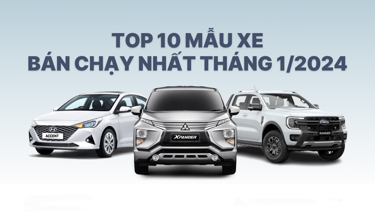 Top 10 mẫu xe bán chạy nhất tháng 1/2024: Quán quân năm 2023 tiếp tục dẫn dầu