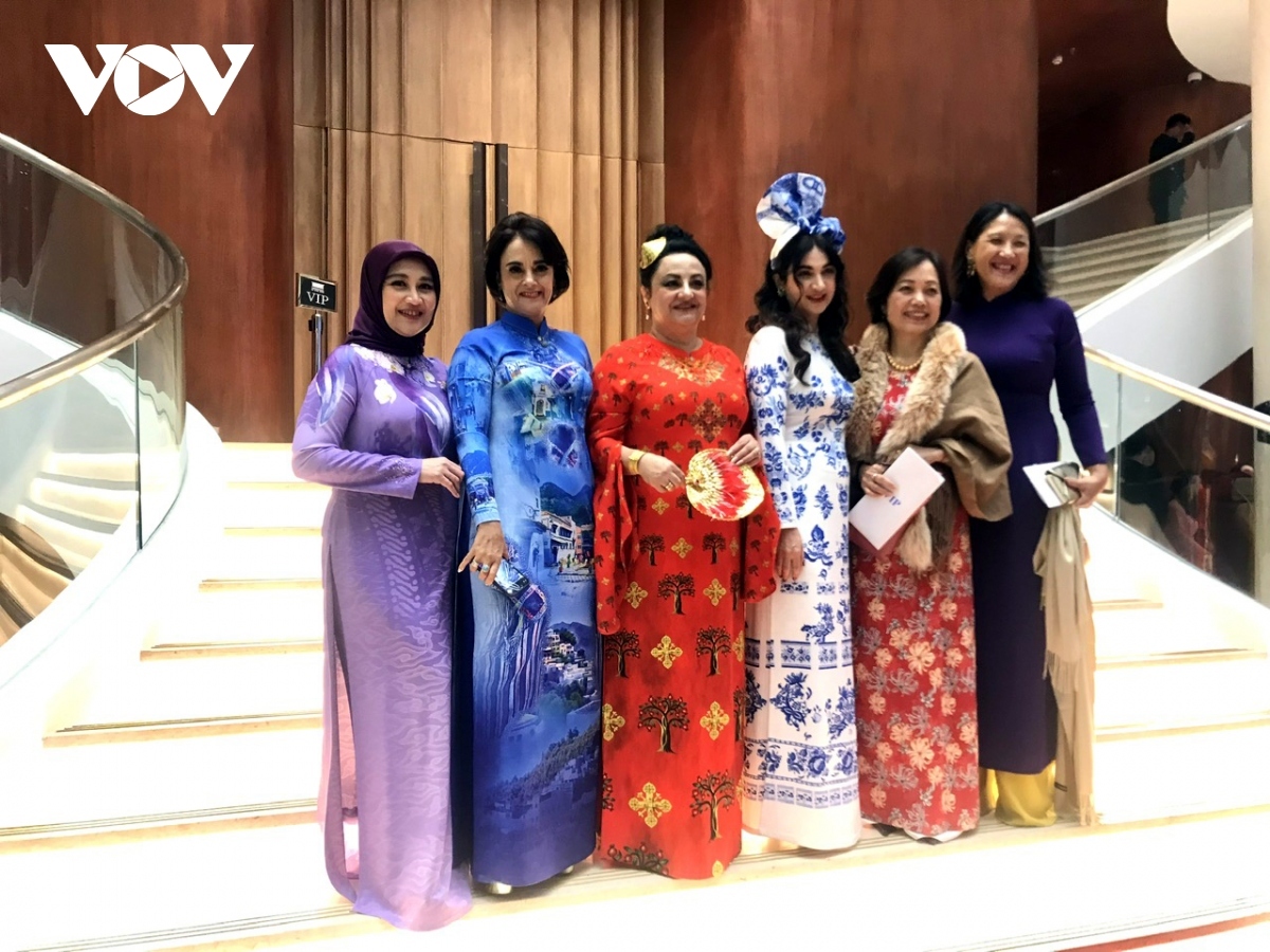 foreign ambassadors wives model at ao dai week 2024 picture 2