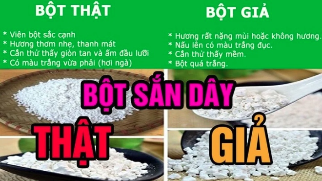 Cách phân biệt bột sắn dây thật và giả