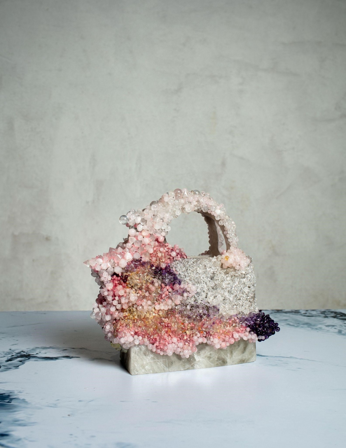 tia-thuy nguyen uses quartz stones to make artwork from legendary lady dior bag picture 3
