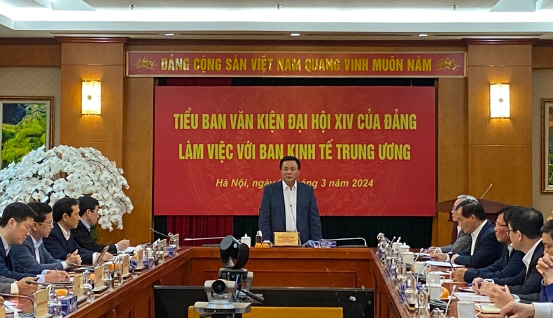 Tiểu ban Văn kiện Đại hội XIV làm việc với Ban Kinh tế Trung ương