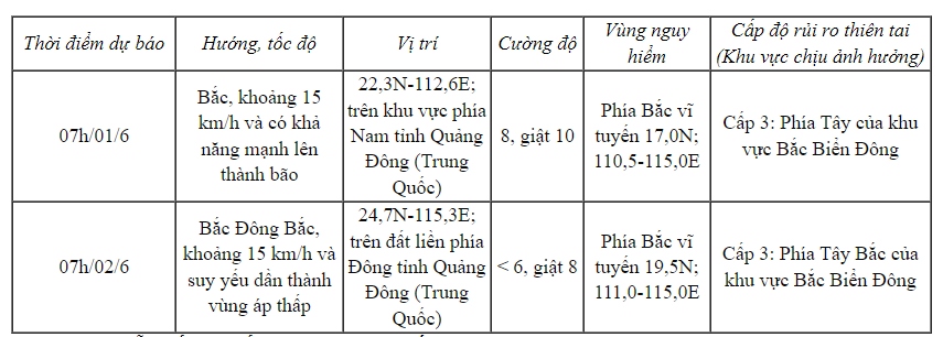 Ap thap nhiet doi di chuyen theo huong bac voi toc do khoang 10km h hinh anh 1