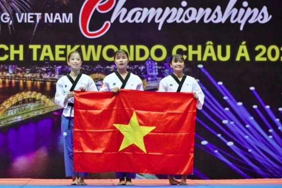 female vietnamese team wins gold at asian taekwondo championship picture 1