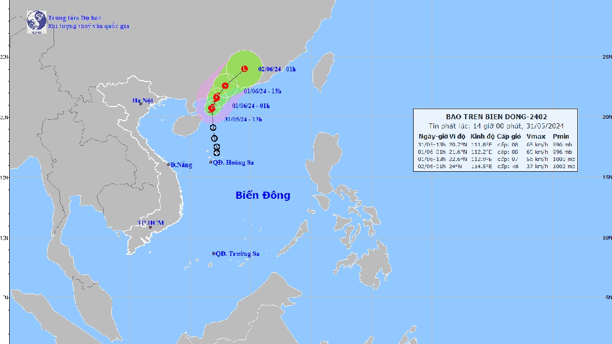 bien Dong xuat hien con bao so 1 trong nam 2024 hinh anh 1