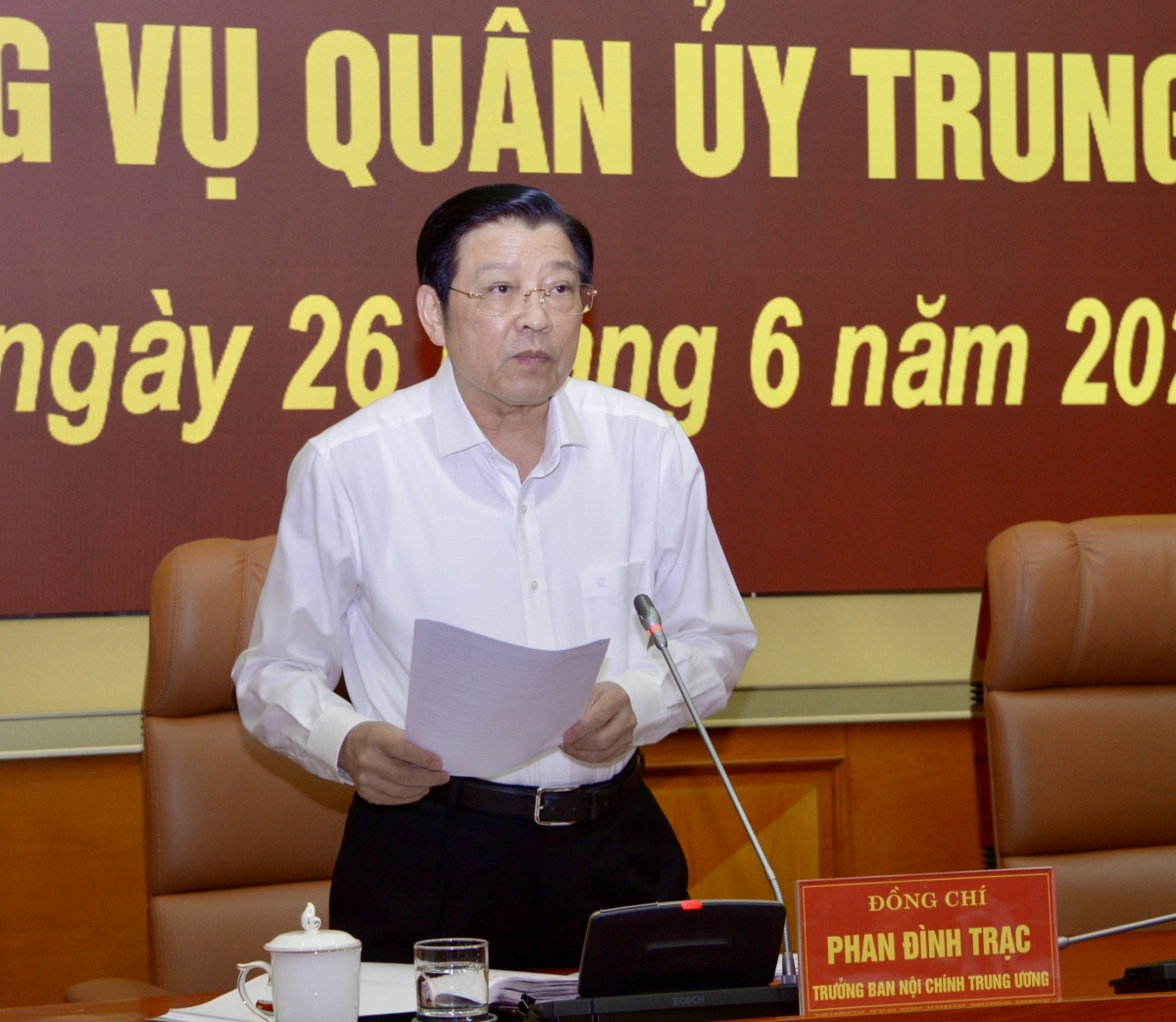 Đoàn khảo sát Tiểu ban điều lệ Đại hội XIV làm việc với Thường vụ Quân uỷ T.Ư