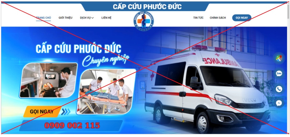 Phát hiện cơ sở ngang nhiên vận chuyển cấp cứu trái phép ở TP.HCM