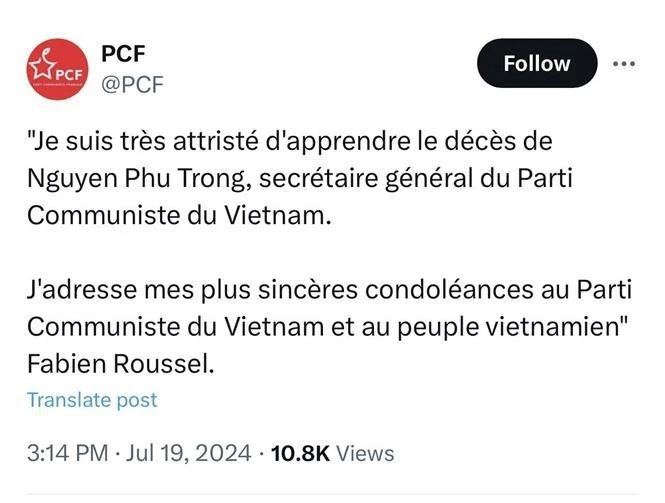 communist, left-wing political leaders hail vietnamese party chief s devotion picture 1