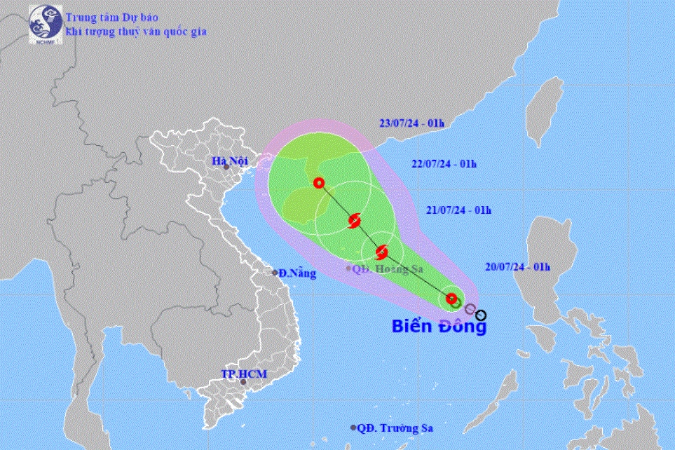 Áp thấp nhiệt đới cách Hoàng Sa khoảng 250km, có khả năng mạnh lên thành bão