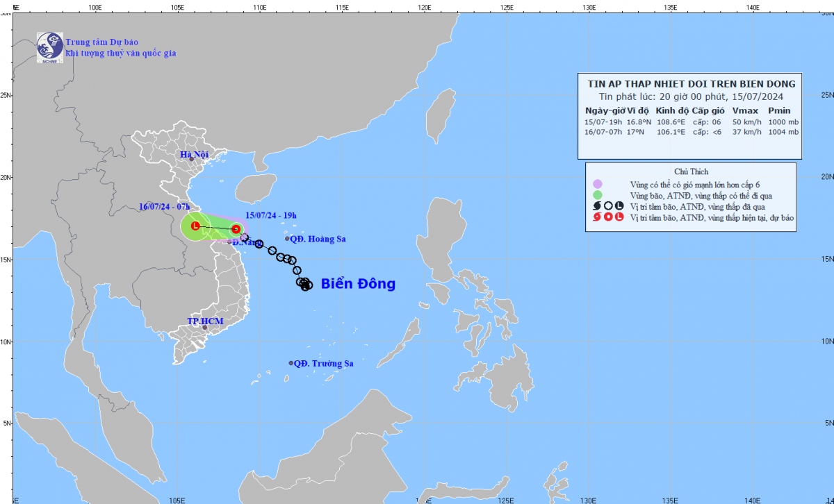 Tin mới nhất về áp thấp nhiệt đới trên Biển Đông