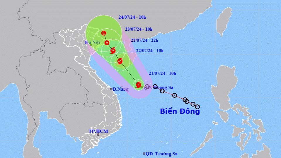 Bão số 2 giật cấp 10, đang ở phía Tây quần đảo Hoàng Sa