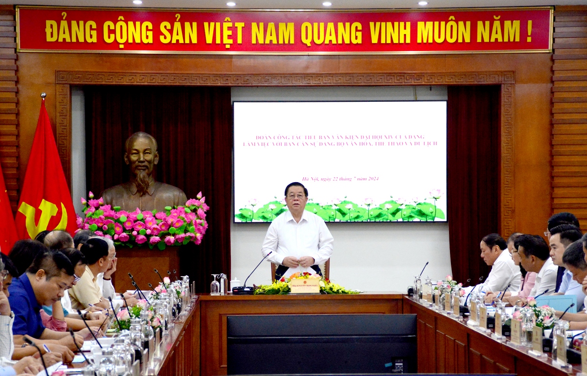 Đoàn Tiểu ban Văn kiện Đại hội XIV làm việc tại Bộ Văn hoá, Thể thao và Du lịch