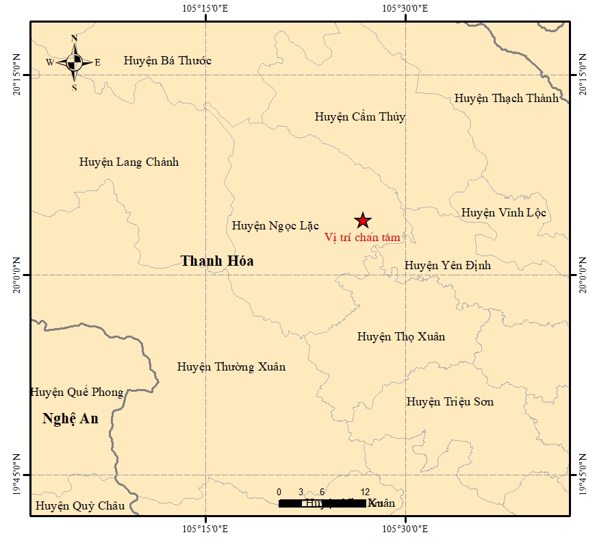 Động đất 4,1 độ richter xảy ra tại Ngọc Lặc, Thanh Hóa