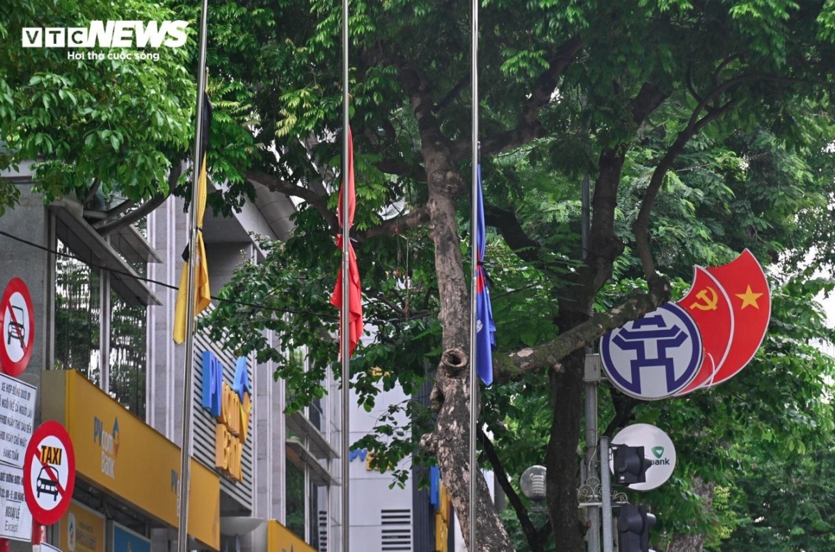 national flags at half-mast for state funeral of party leader picture 11