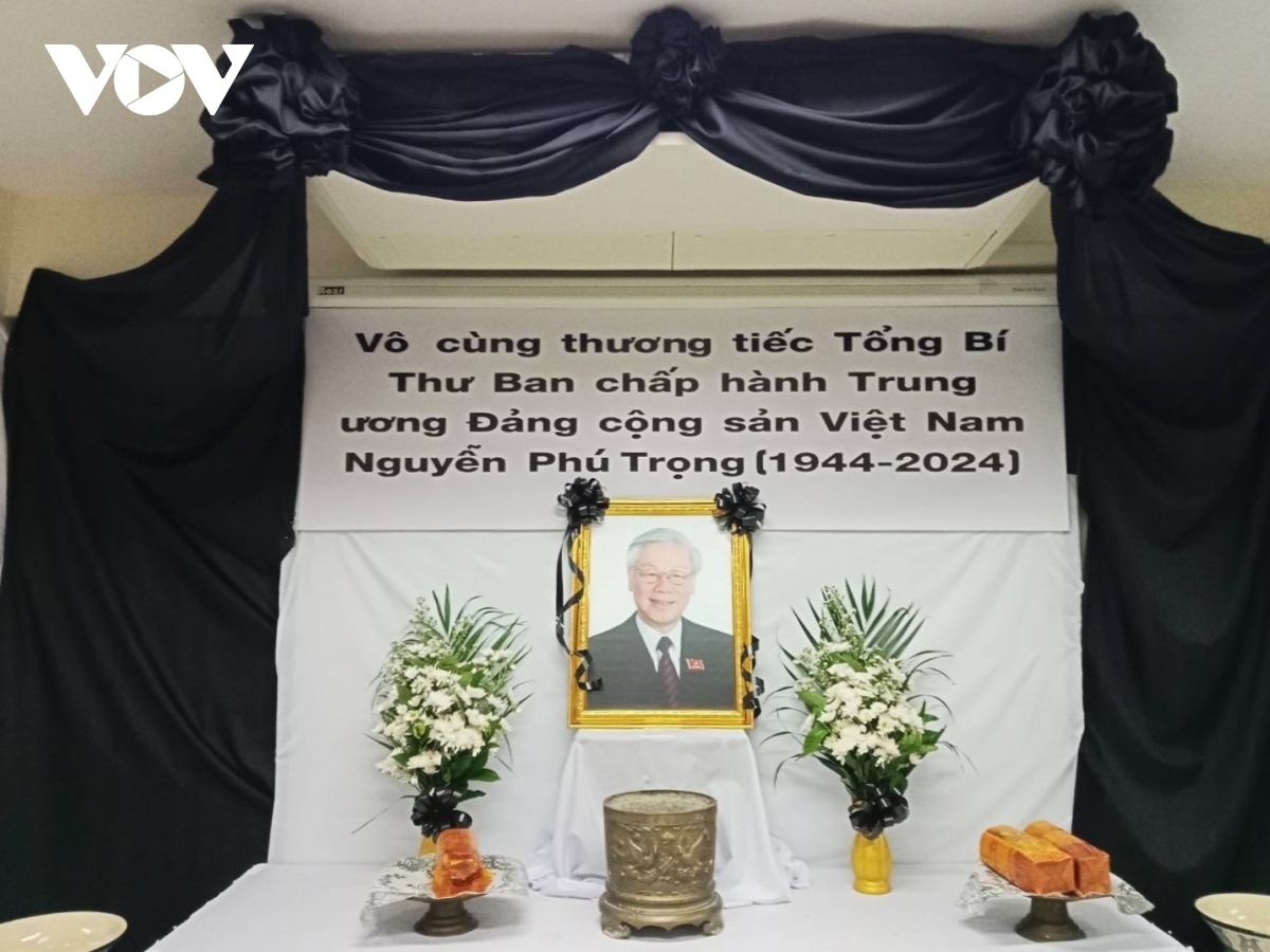 vietnamese embassies hold tribute-paying ceremonies for party chief picture 16