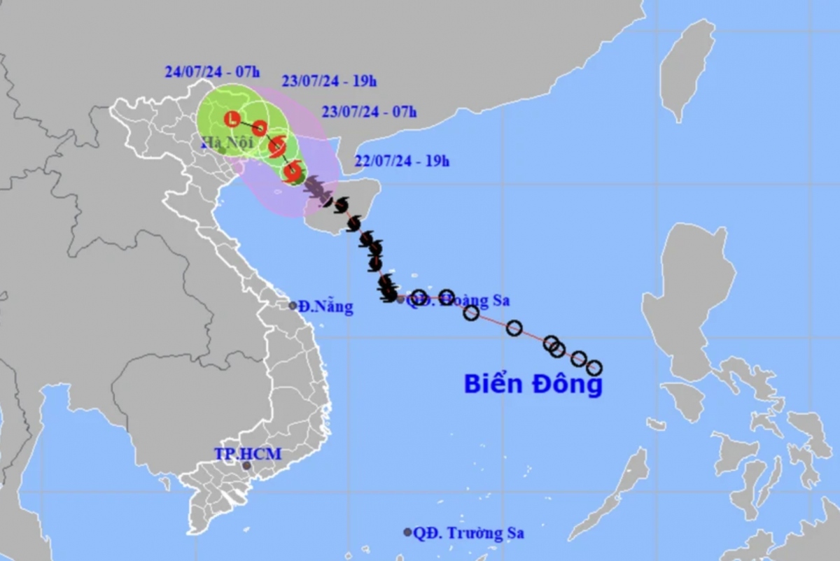 Bão số 2 cách Quảng Ninh - Hải Phòng 130km về phía Đông Đông Nam