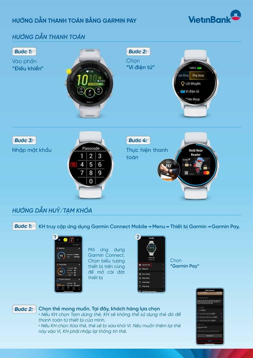 vietinbank mang trai nghiem thanh toan mot cham garmin pay den cac chu the hinh anh 2
