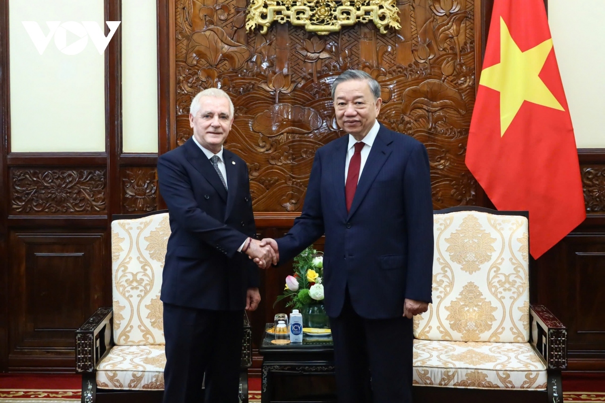 Vietnamese party and state leader hosts newly accredited ambassadors photo 1