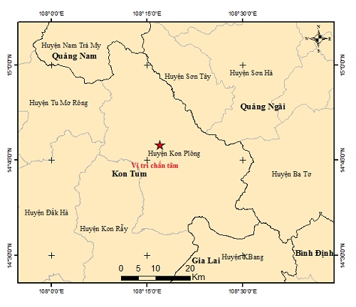 Liên tiếp 4 trận động đất tại Kon Tum