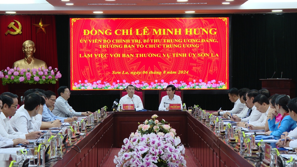 truong ban to chuc trung uong lam viec voi ban thuong vu tinh uy son la hinh anh 1