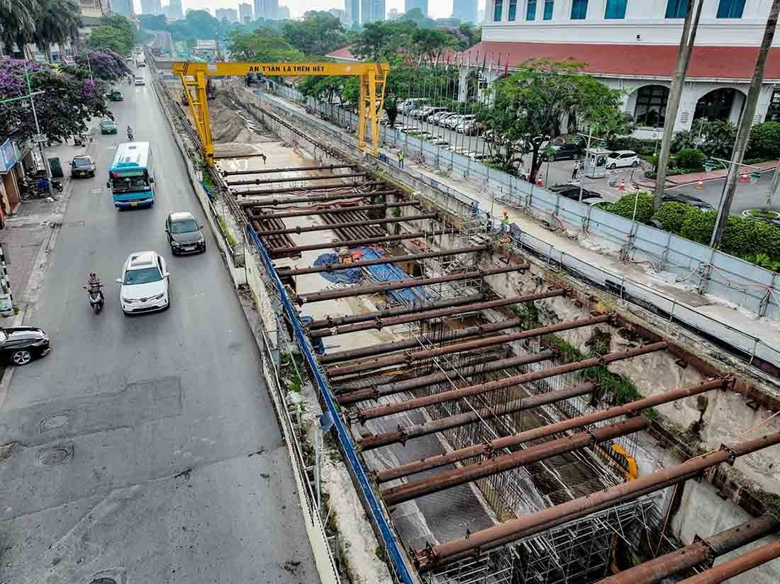 tien do doan ngam tuyen duong sat do thi nhon - ga ha noi hien ra sao hinh anh 1