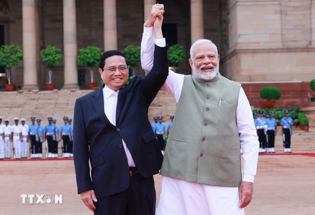 official welcome ceremony held for pm pham minh chinh in india picture 2