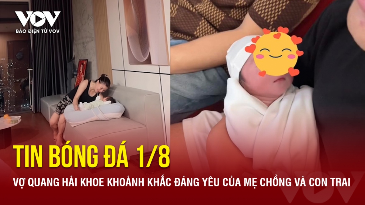 tin bong da 1 8 vo quang hai khoe khoanh khac dang yeu cua me chong va con trai hinh anh 1